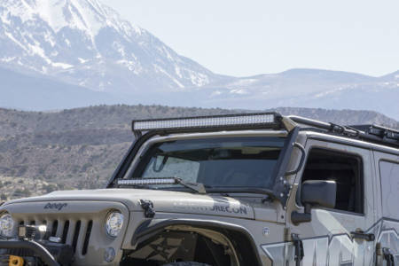 Adventurecon Jeep LED Windshield Rock Build