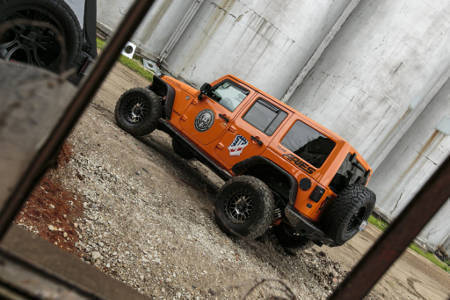 Orange Jeep Wrangler Punk Build Team ARIES